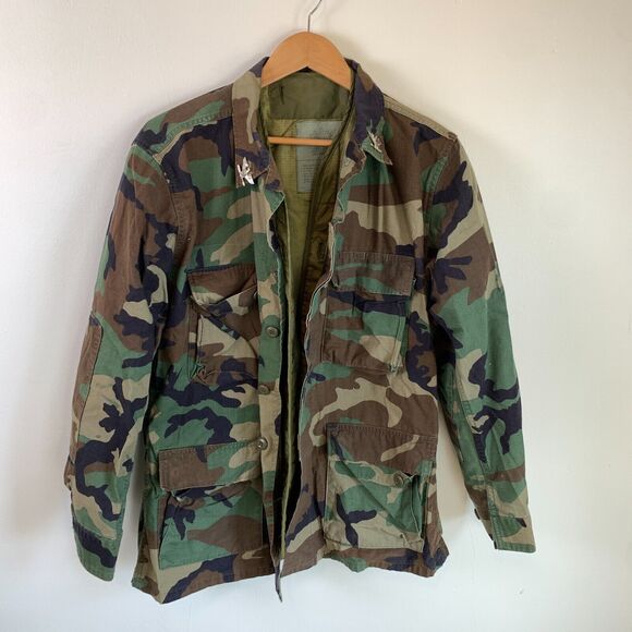 U.S. Army Other - Vtg US ARMY Camo Cargo Jacket Coat w Liner Med 44” Woodland Combat BDU Hot Weath